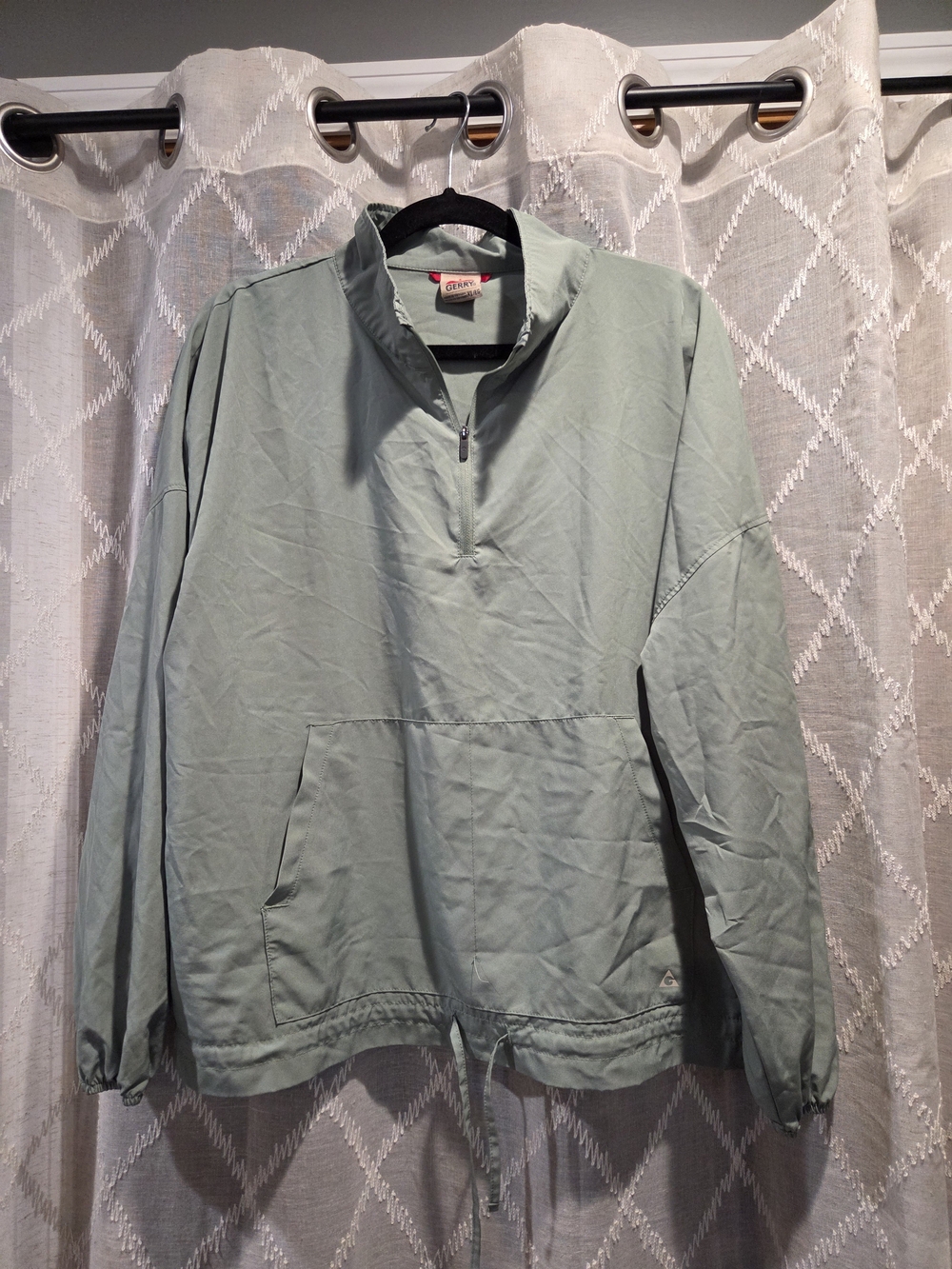 Women's Sage Green Utility Pullover Jacket - Lightweight Half-Zip